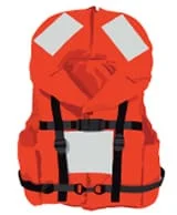 A sample of a lifejacket to be worn when boating. 