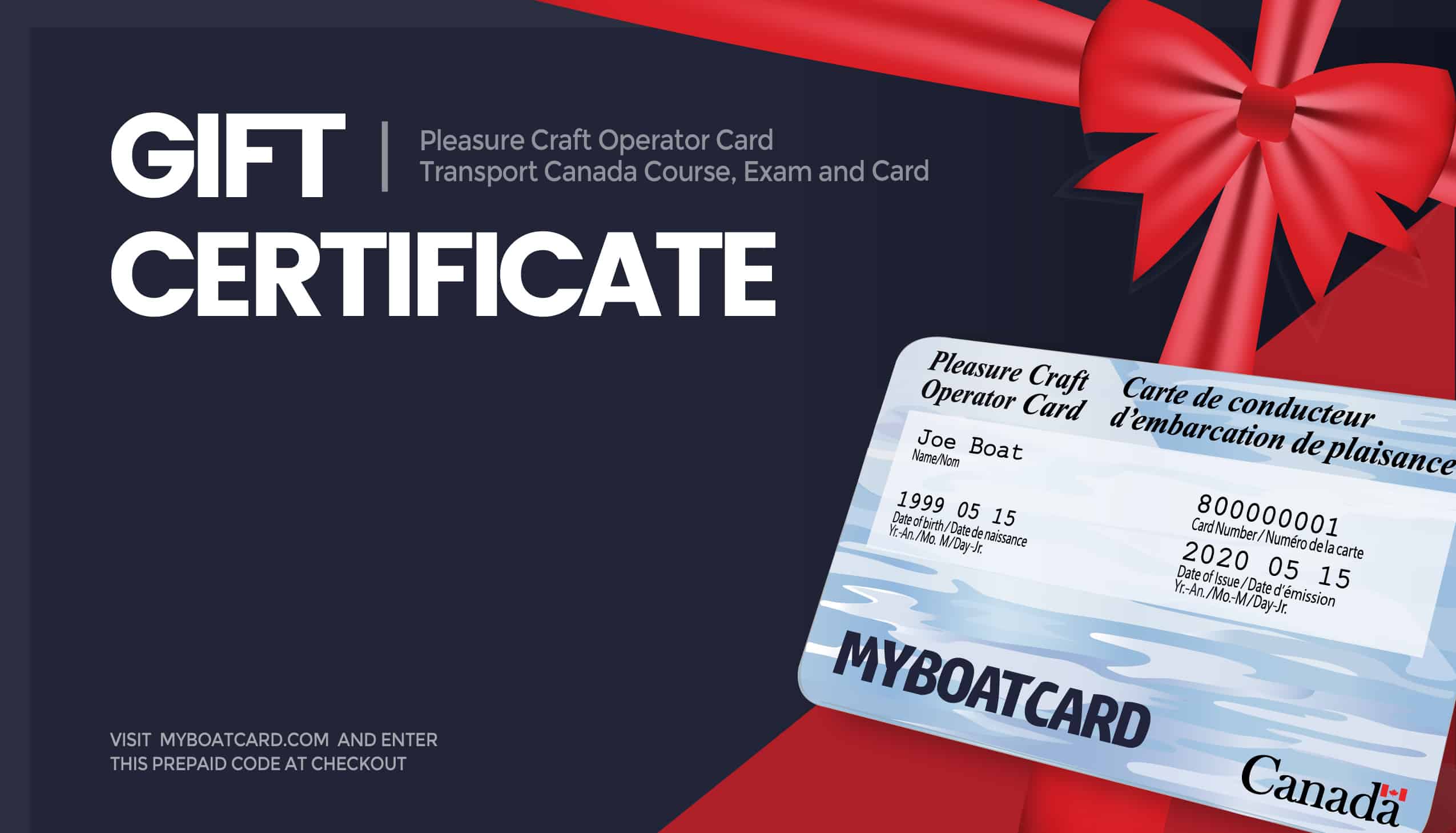 Boating License Gift Certificate Design 1