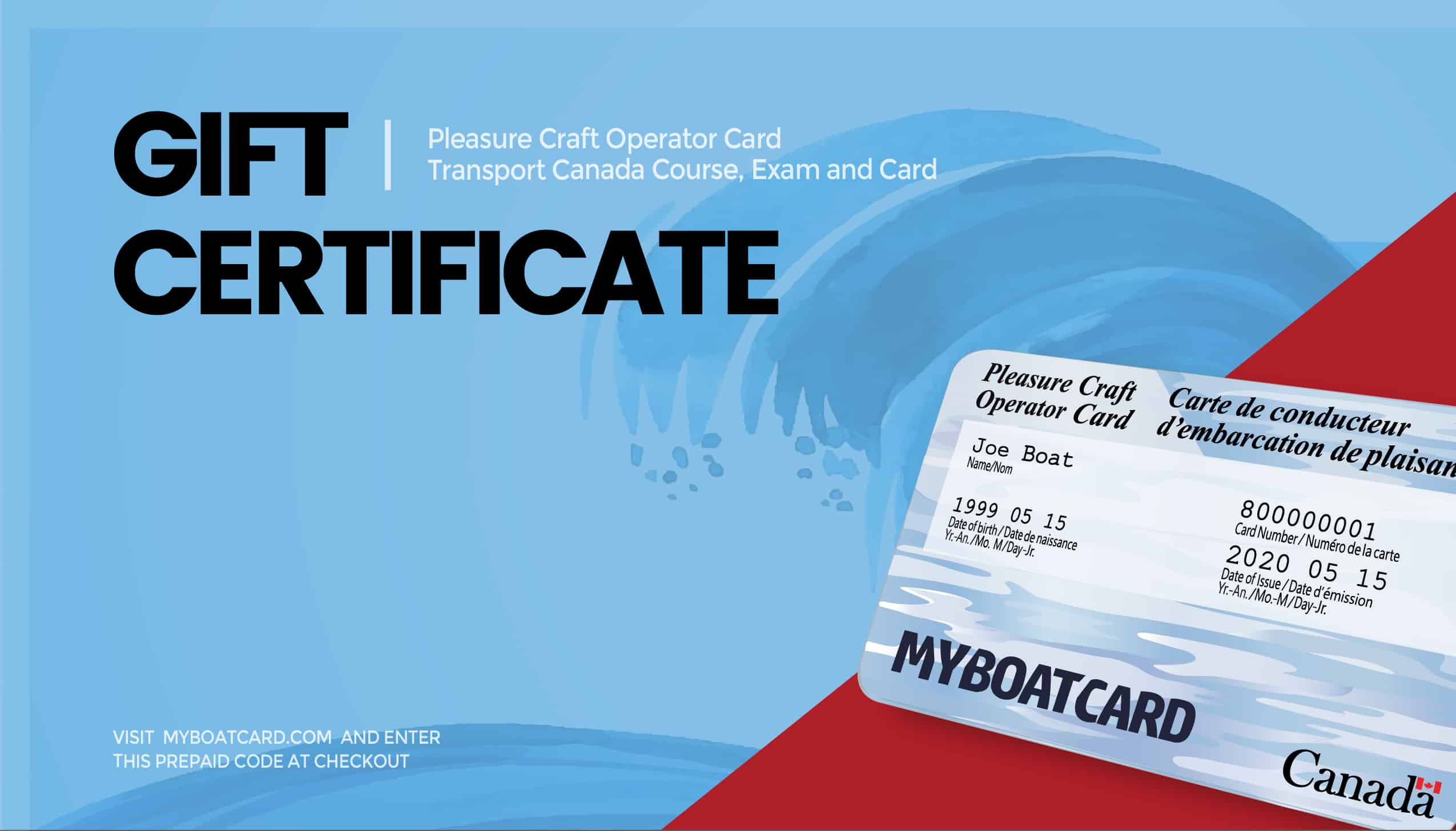 Boating License Gift Certificate Design 2